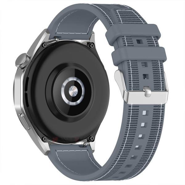 Sneezy Huawei Watch GT5 46mm İle Uyumlu 22mm Dikiş Desenli Dokuma Silikon Kordon - Image 1