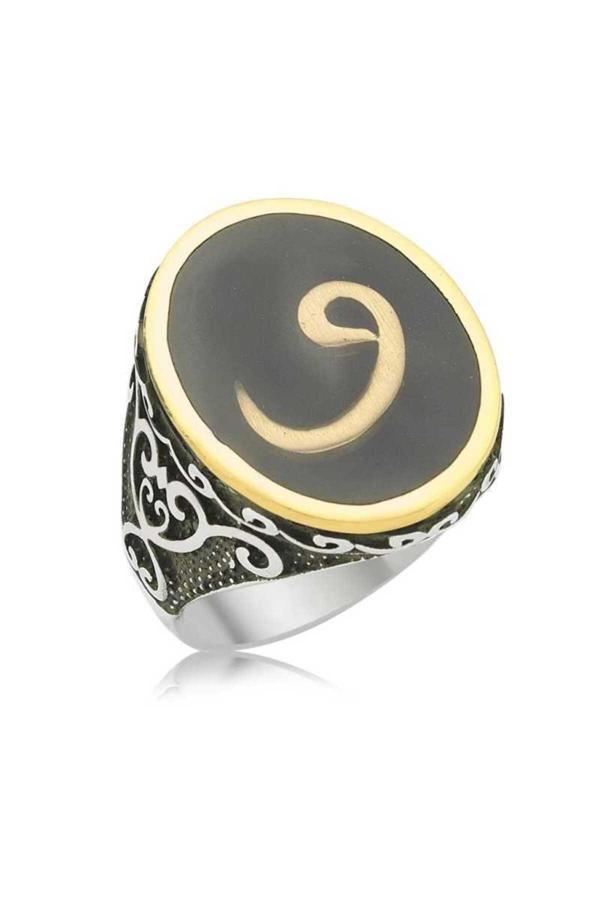 Armagano Gümüş Vav Harfi Erkek Yüzük - Image 1