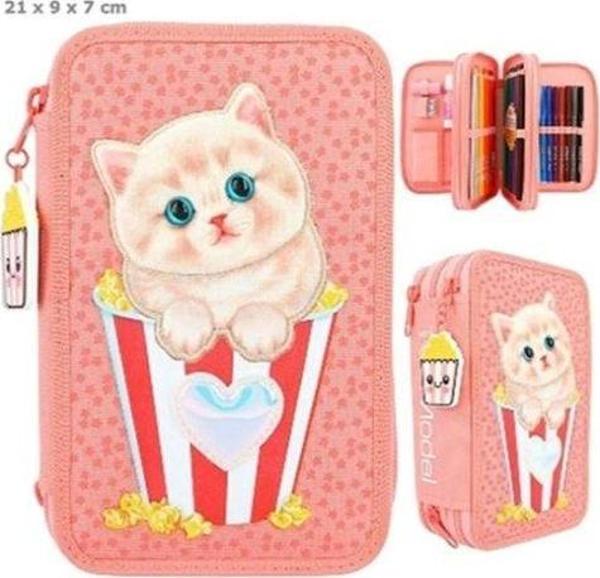 TOPModel Kedi Uygulamalı Üçlü Kalem Kutusu - Image 1