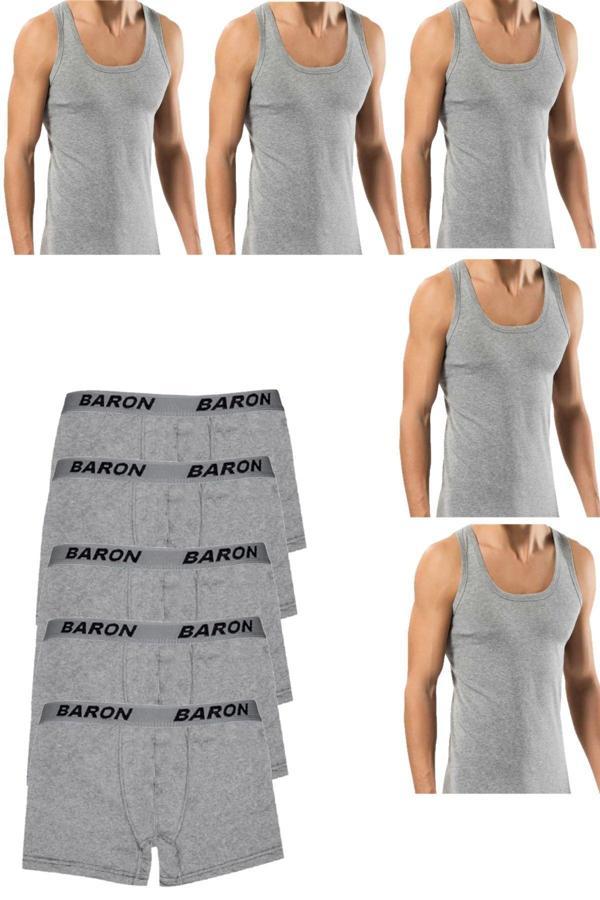 Pi Giyim 10 Parça Atlet Ve Boxer Takımı Ekonomik Paket 5 Boxer 5 Atlet - Image 1