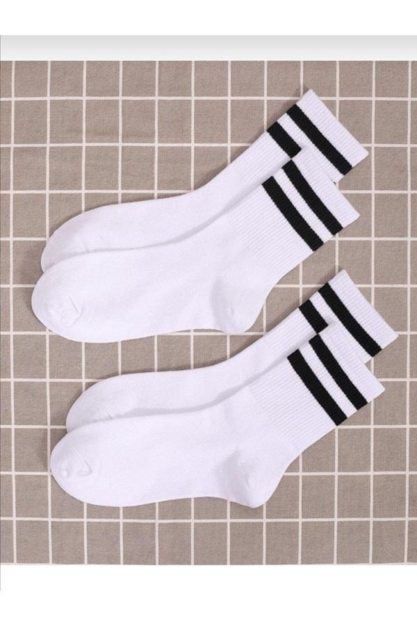 Pi Giyim 4'Lü Pamuklu Unisex Tenis Spor Kolej Çorap - Image 1