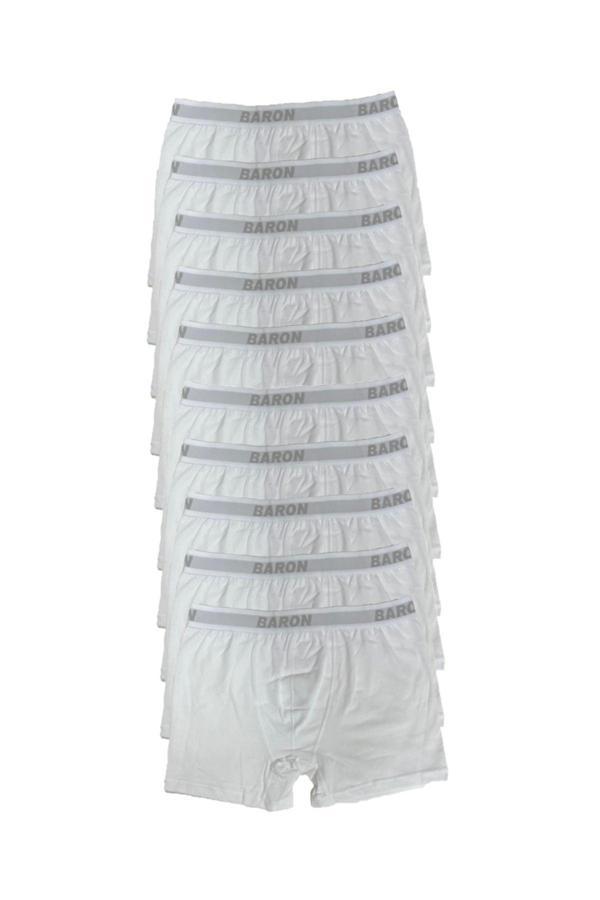 Pi Giyim 10 Adet Ekonomik Likralı Boxer Short Beyaz - Image 1