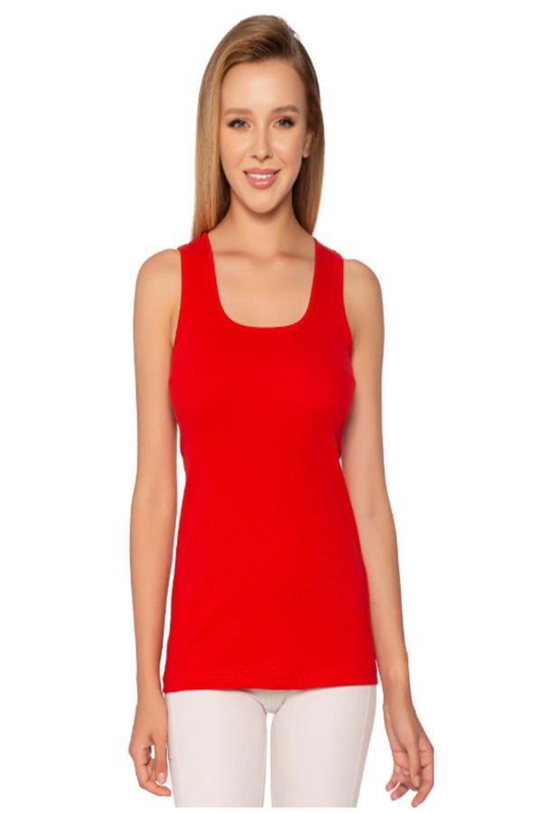 Pi Giyim Kadın 6'Lı Renkli Ribana Geniş Askılı Düz Biye Atlet - Image 1