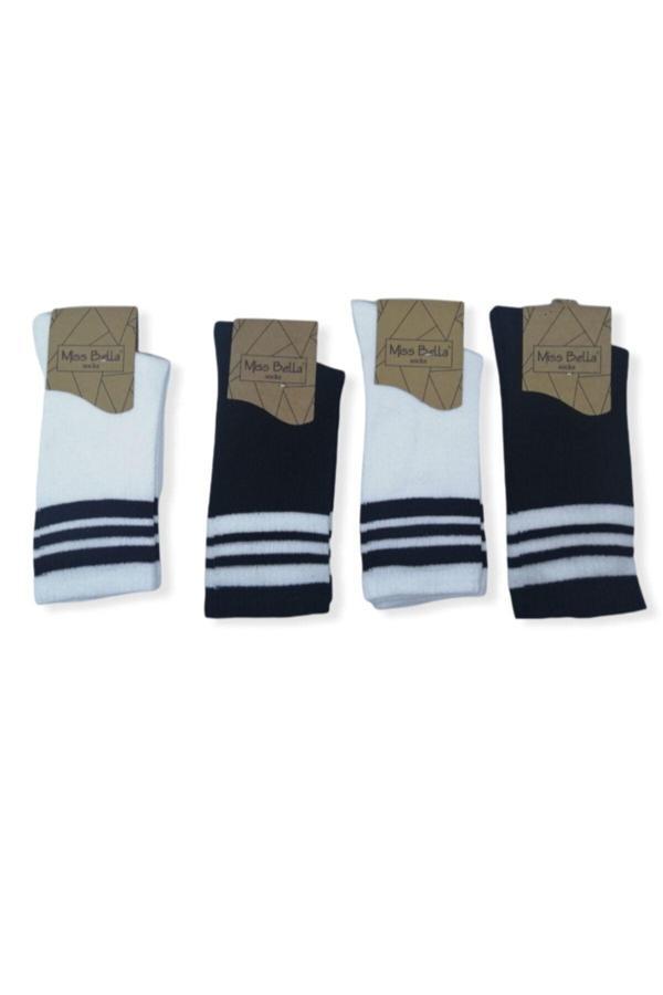 Pi Giyim Tenis Uzun Çizgili Unisex 4 Lü Çorap - Image 1