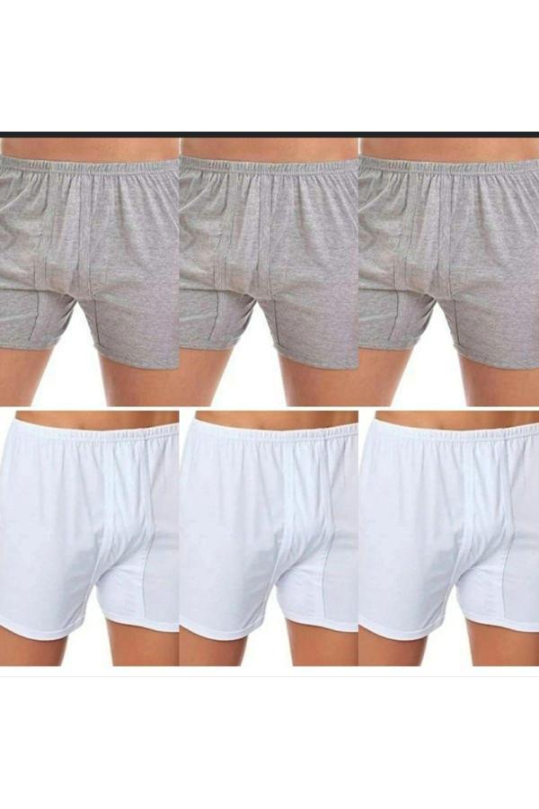 Pi Giyim 6 Adet Erkek Paçalı Külot Gri & Beyaz - Image 1
