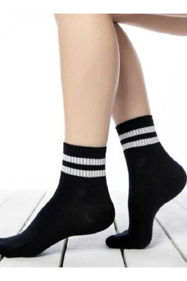 Pi Giyim 3'Lü Pamuklu Unisex Tenis Spor Kolej Çorap - Image 1