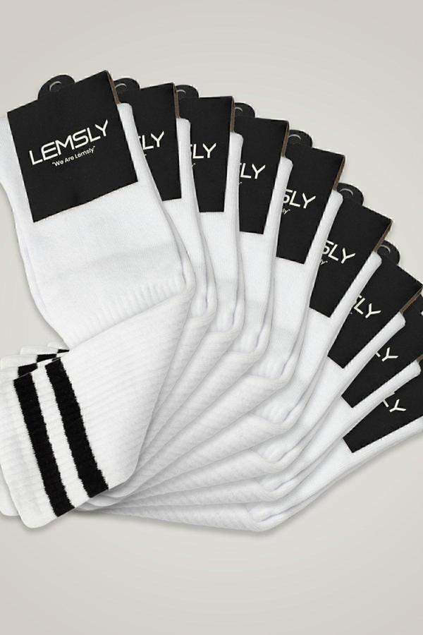 Pi Giyim Unisex 9'Lu Uzun Tenis Spor Çorap - Image 1
