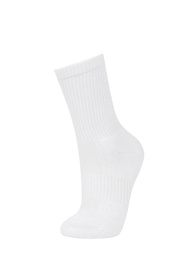 Pi Giyim Tekli Ekonomik Çorap Her Kombine Uygun Düz Beyaz Unisex Tenis Çorap Beyaz - Image 1
