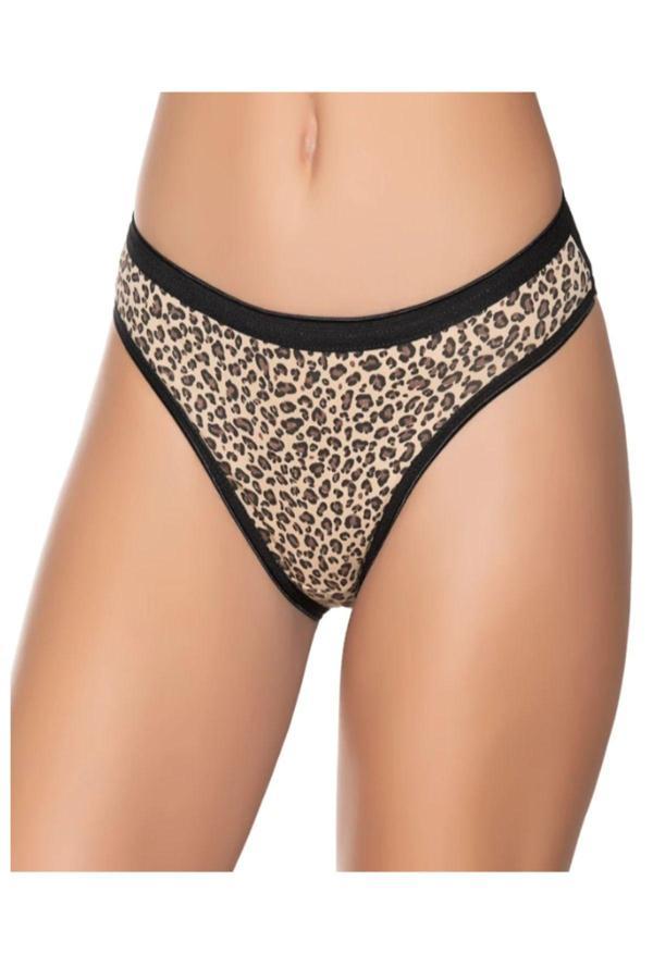 Pi Giyim Kadın Renkli Likralı İnce Bel Leopar Baskılı Bikini Külot 6'Lı Paket - Image 1