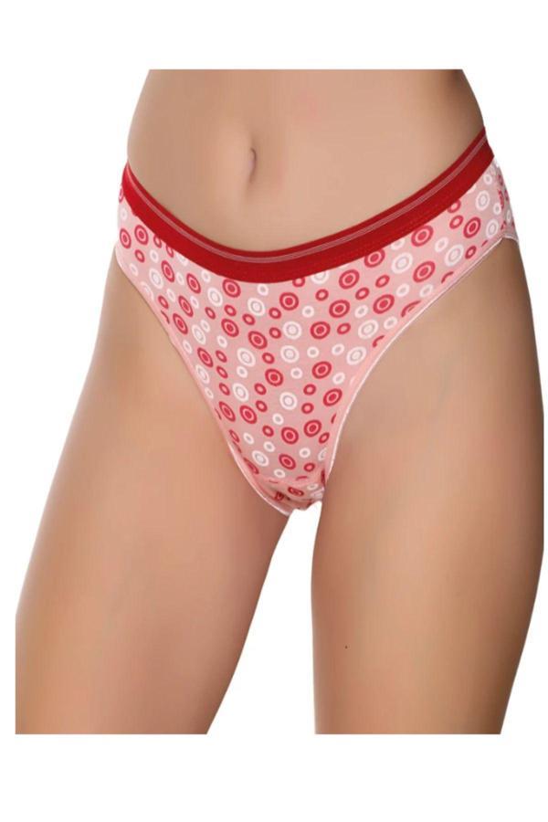Pi Giyim Kadın Renkli Likralı Kemer Lastikli Baskılı Bikini Külot 6'Lı Paket - Image 1