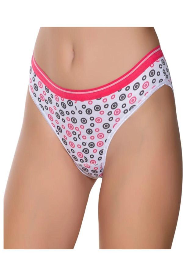 Pi Giyim Kadın Renkli Likralı Kemer Lastikli Baskılı Bikini Külot 6'Lı Paket - Image 1