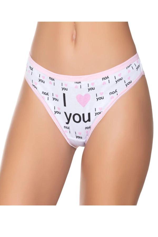 Pi Giyim Kadın Kadın Ribana İnce Bel Pastel Baskılı Bikini Külot 6'Lı Paket - Image 1