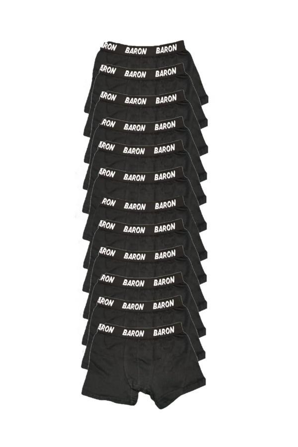 Pi Giyim 12 Adet Ekonomik Likralı Boxer Short Siyah - Image 1