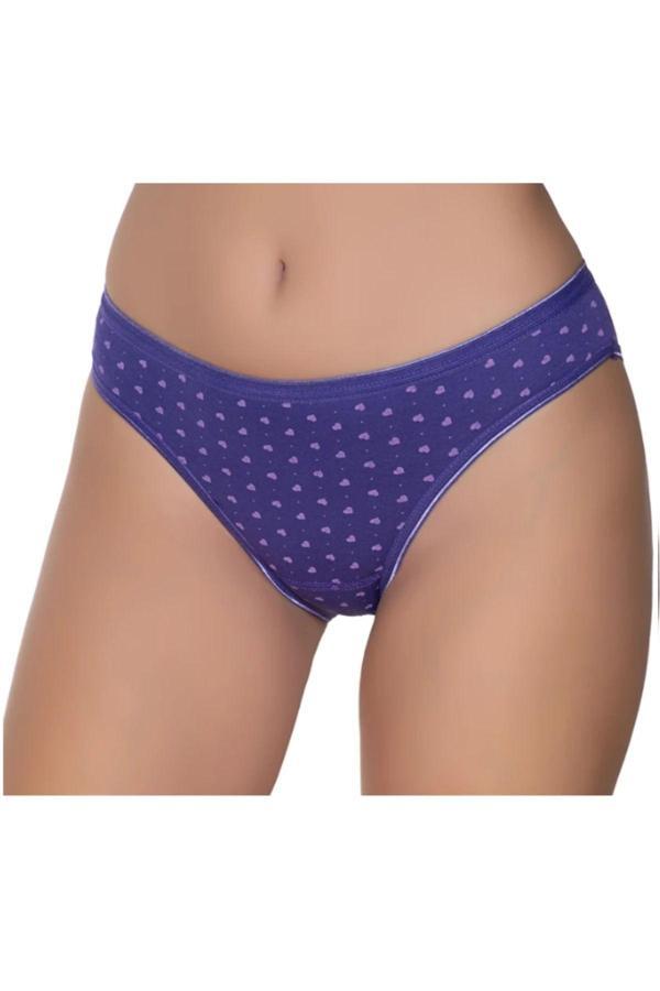 Pi Giyim Kadın Renkli Likralı Kalpli Noktalı Bikini Külot 6'Lı Paket - Image 1