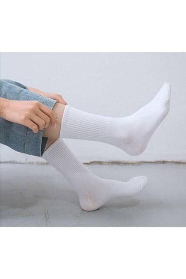 Pi Giyim 6'Lı Unisex Beyaz Çorap - Image 1
