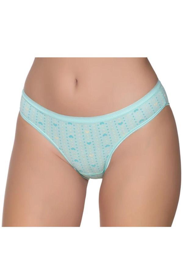 Pi Giyim Kadın Renkli Likralı Kalpli Puantiyeli Bikini Külot 6'Lı Paket - Image 1