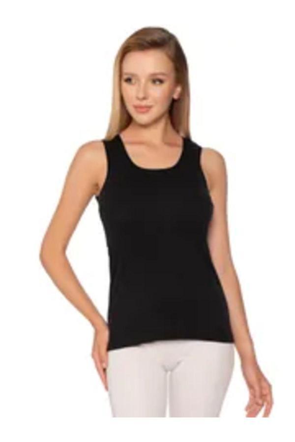 Pi Giyim Elit 12 Adet Kalın Askılı Kadın Atleti Siyah - Image 1