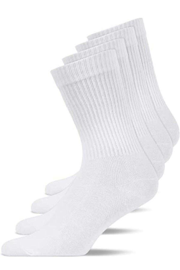 Pi Giyim Fitilli Beyaz Unisex Soket Tenis Çorap 3'Lü Ekonomik Paket - Image 1