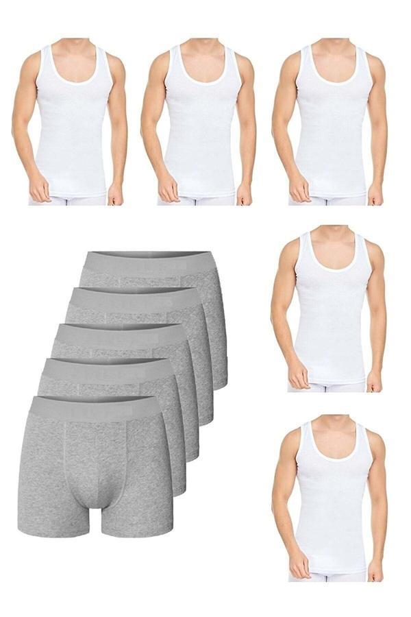 Pi Giyim Buw Amerikan 10 Parça Atlet Ve Boxer Takımı 5 Boxer 5 Atlet - Image 1