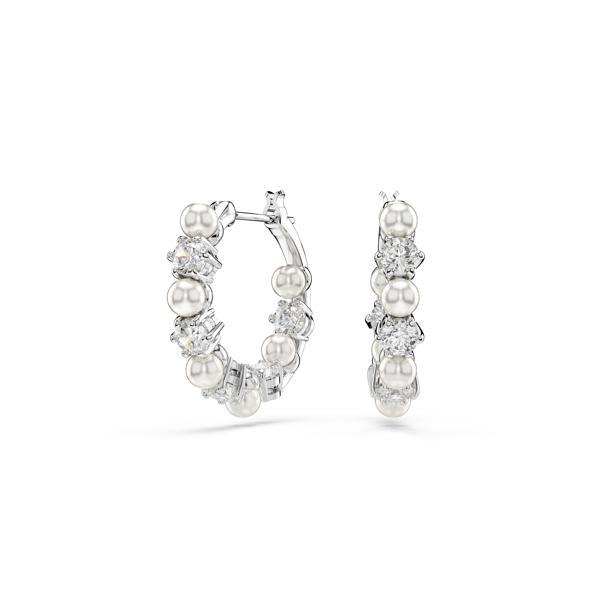 5709256 Swarovski Küpe Matrıx:Pe Pearl Hoops Whıte/Rhs - Image 1