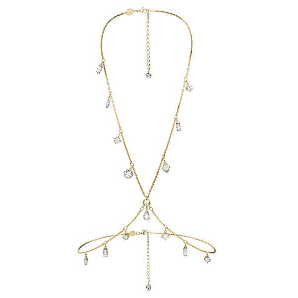 5670555 Swarovski Kolye Dextera body chain, Mixed cuts, White, Gold-tone plated - Image 1