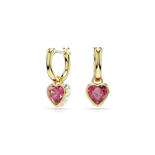 5684760 Swarovski Küpe Chroma:Pe Mn Hoop Drop Heart Red/Gos - Image 1