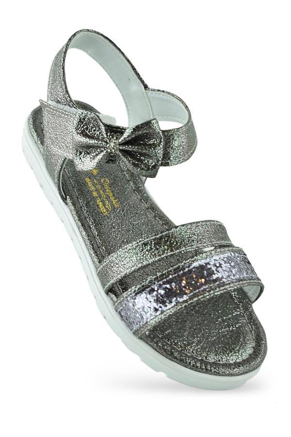 610S Ortopedik Taban Kız Çocuk Sandalet Terlik Düğün Abiye Gündelik Varkan - Image 1