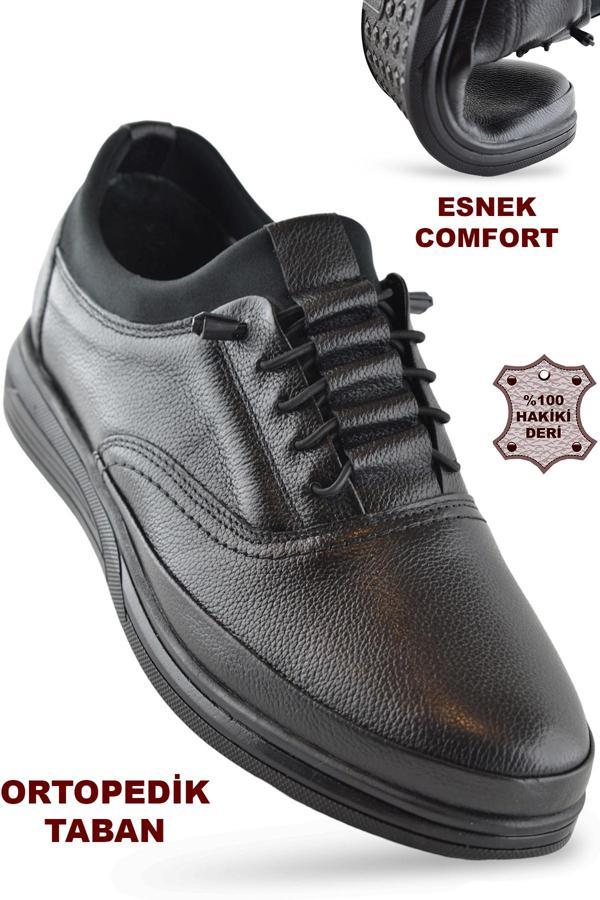 340 Tam Ortopedik Taban Hakiki Deri Erkek Ayakkabı Kauçuk Taban - Image 1