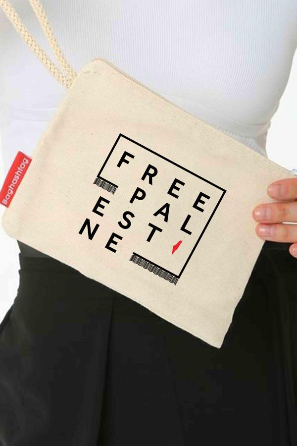 Traditional Palestine Watermelon "Free PALESTINE" Digital Printed Clutch Zipper Handbag 20*15 cm B320014 - Image 1