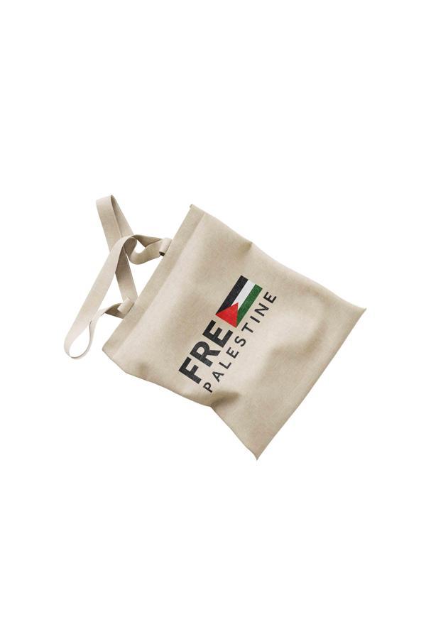 Geleneksel Filistin "Free PALESTINE" Ve Flaglı Dijital Baskılı El Hambez Çanta 35*40 CM B310011 - Image 1