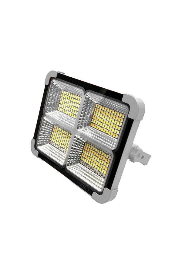 Cata Ct-4698 Güneş Enerjili Solar 200W Watt Led Projektör Taşınabilir Sarı Beyaz Ve Çakar Işık Lamba Ip44 - Image 1