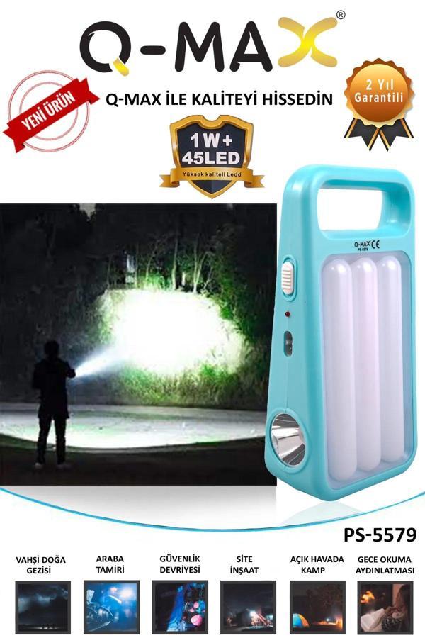 Q-Max Led Işıklar Askılı Acil Durum,Kamp,Devriye Kullanımı Uygun El Feneri - Image 1