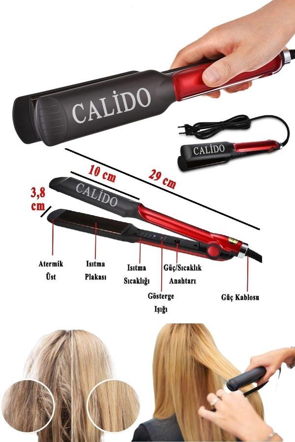 Calido Elektronik Profesyonel Seramik Kaplama Saç Düzleştirici Saç Şekillendirici Fön Saç Bakım - Image 1