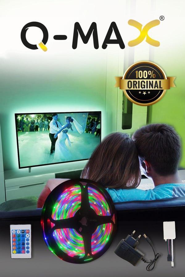 Q-Max Rgb Şerit Led Uzaktan Kumandalı Renk Değiştiren İç Ve Dış Mekanlarda Aydınlatma Led Işık - Image 1