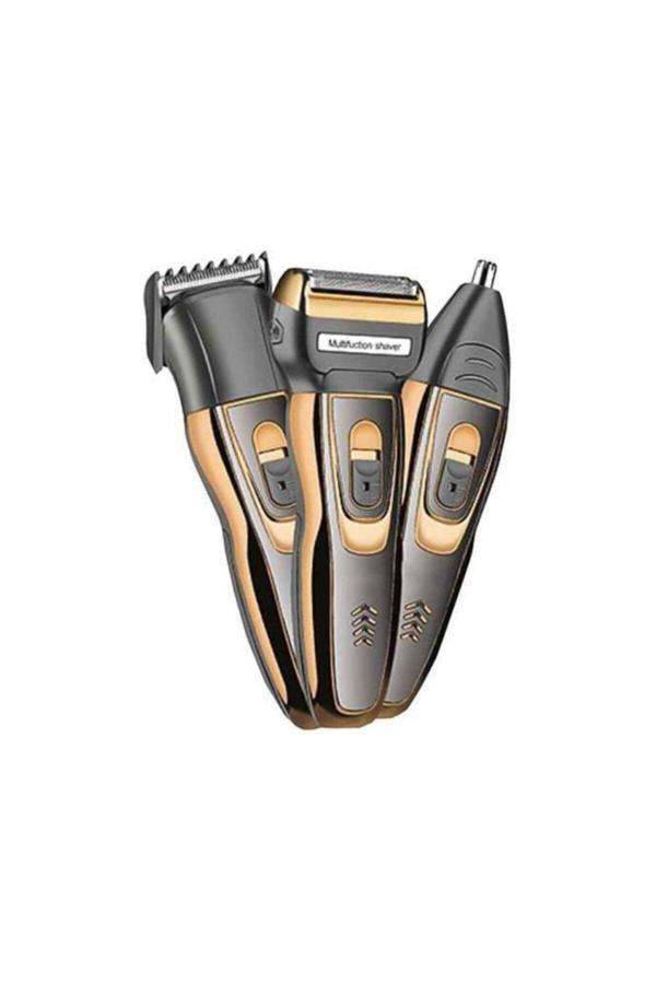Goldtech Tıraş Makinası Üç Başlıklı Saç Sakal Burun Kıl Kesin Sıfır Kesim Lazer Öncesi Tıraş - Image 1
