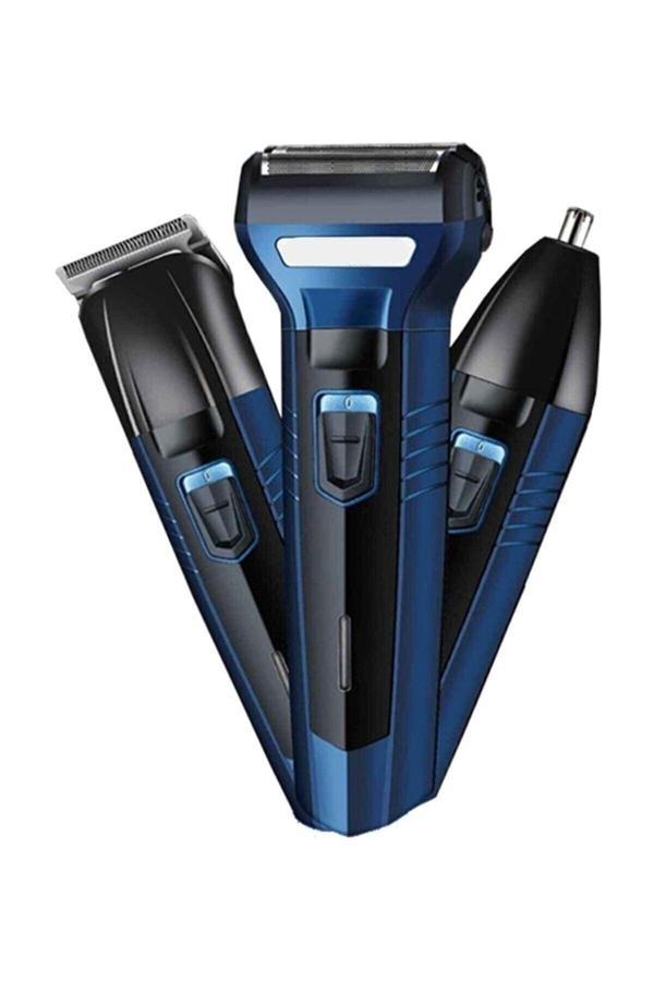 Darkcloud Turbo 3'Lü Set Saç Sakal Kesme Traş Makinesi Burun Kılı Alma 3İn1 Pro Model Erkek Bakım Seti - Image 1