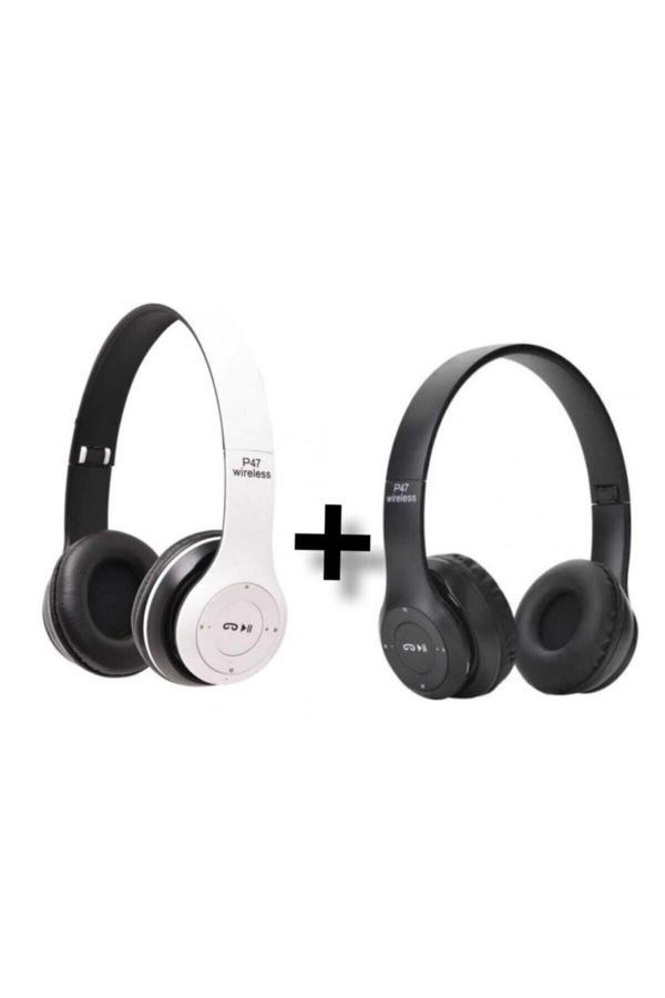 Ruckus Wireless P47 Extra Bass Wireless Bluetooth Kulaklık 5.1 Edr Siyah Beyaz Aux Kablosu Yoktur - Image 1