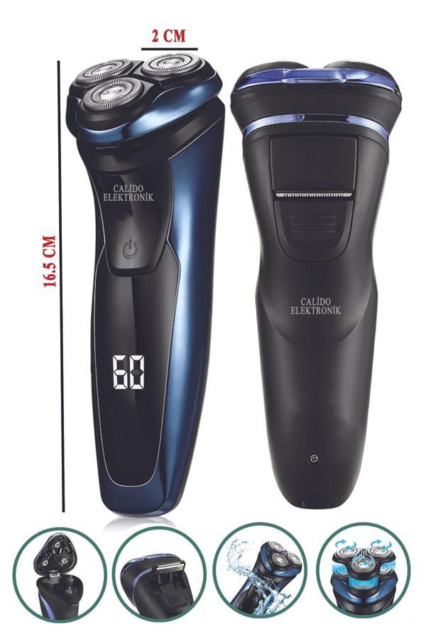 Calido Elektronik V-306 Günlük Islak Ve Kuru Şarjlı Tıraş Makinesi Sakal Bıyık Favori Ense Düzeltme Kesim Traş - Image 1
