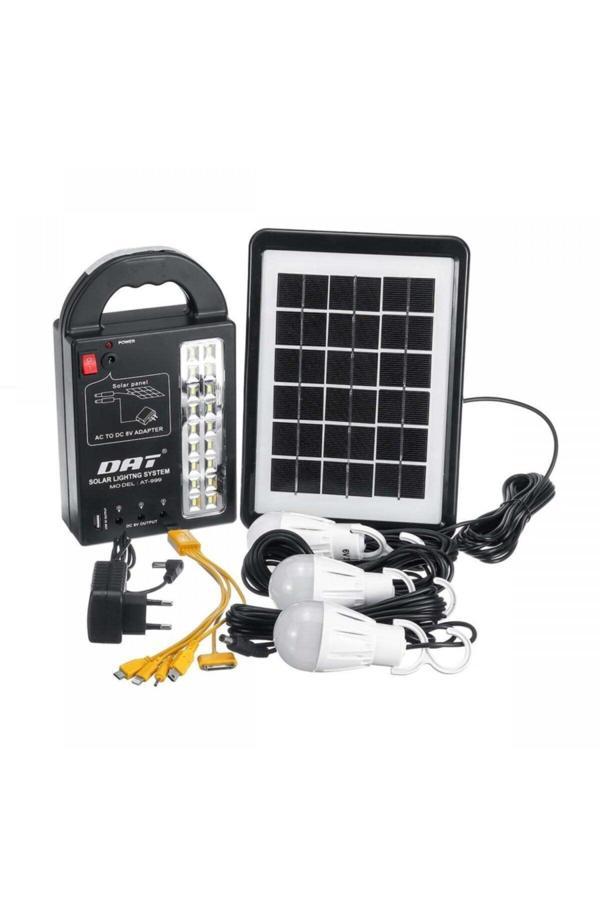Calido Elektronik Solar Panelli Dat Güneş Enerjili Şarjlı Aydınlatma Cihazı Dat At-999 Led Işık Şarj Cihazı Powerbank - Image 1