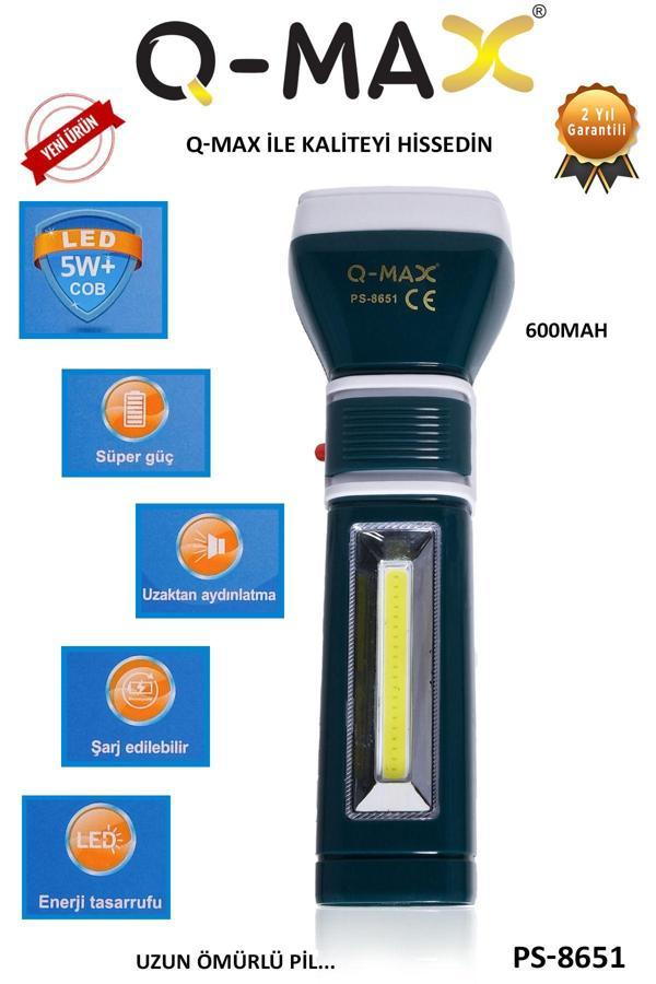 Q-Max Uzun Ömürlü Pil İle Acil Durum,Kamp Portatif Kullanışlı El Feneri - Image 1