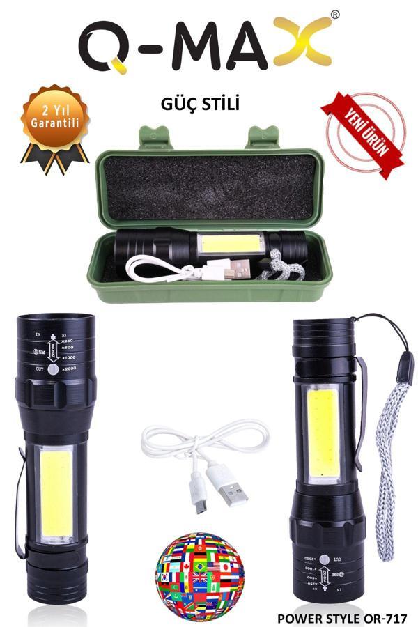 Calido Elektronik Km-82 Zoomlu El Feneri Su Geçirmez Enerji Tasarruflu Patlamaya Dayanıklı Şarjlı Mini Cep Kamp Feneri - Image 1