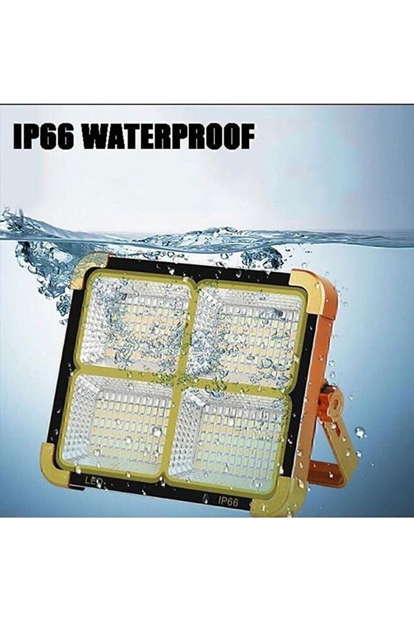 Cata Noas Güneş Enerjili Solar 200W Watt Led Projektör Taşınabilir Sarı Beyaz Ve Çakar Işık Lamba - Image 1