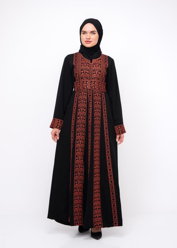 Filistin Özel kalplı Nakışlı Geleneksel Filistin Kadın Elebise C100040 - Image 1