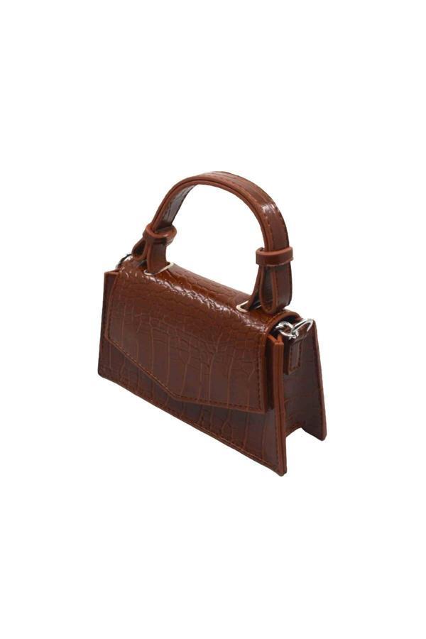 Suni Deri Çıtçıtlı Ayarlanabilir Askılı Kadın El, Kol Ve Omuz Çantası 10*19 Cm B100001 - Image 1