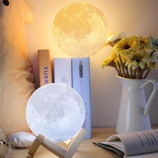 3D Ay  Mom Sarı Renk Gece Lambası  *STAND HEDİYELİ* - Image 1