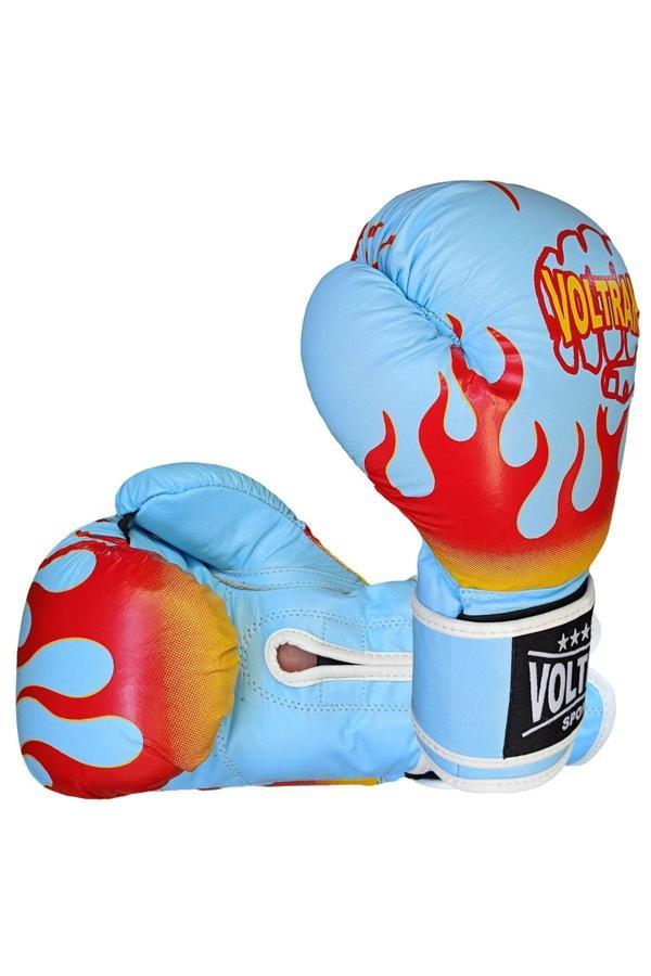 Voltran Chand Hakiki Deri Muay Thai Ve Boks Eldiveni Alev Desenli - Image 1