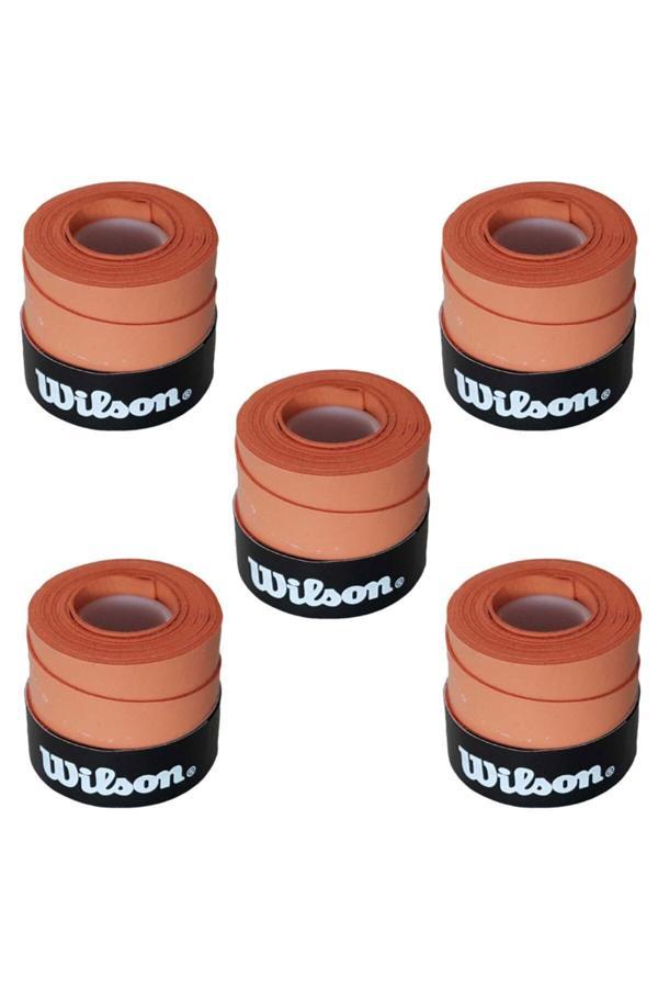 Wilson Turuncu Comfort Bowl O'Grips 5 Adet Grip, Tenis Raketi Gribi Kiremit Renkli Tenis Gribi - Image 1