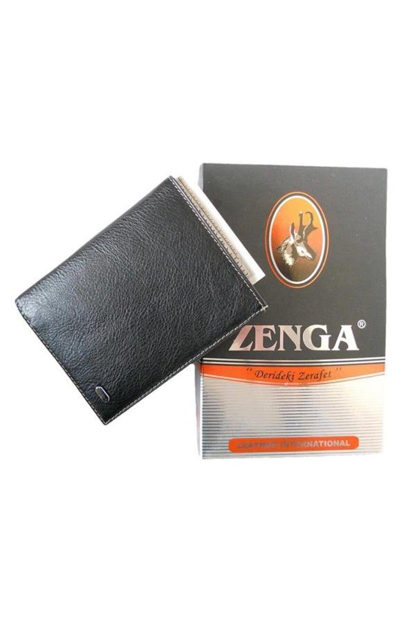 Zenga Erkek Kırmızı Siyah Orjinal Deri Cüzdanı Ince 708-51 - Image 1
