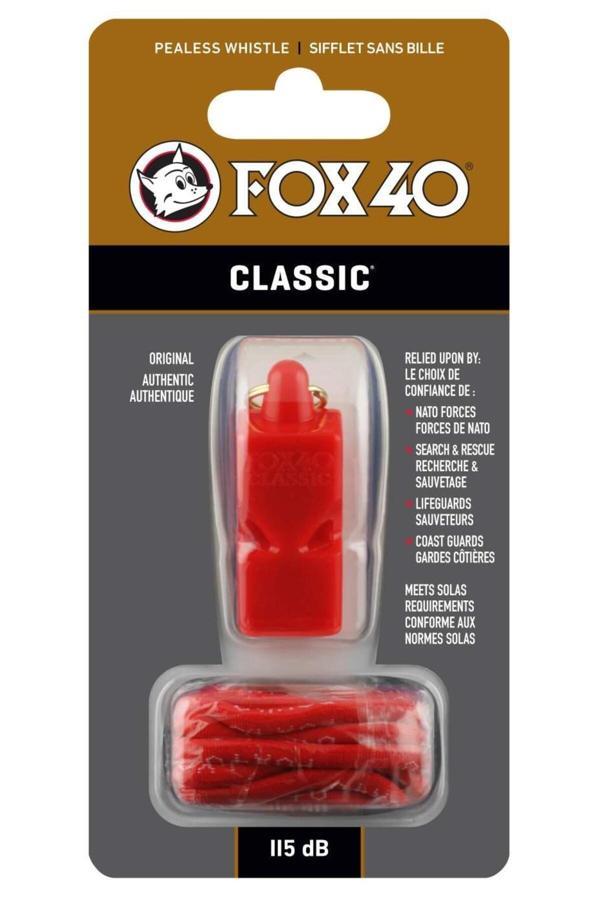 Fox 40 Classic İpli Hakem Düdüğü Kırmızı Düdük 9903-0108 - Image 1