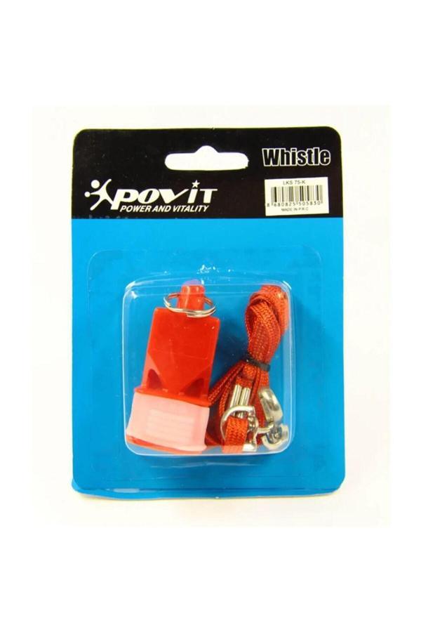 Povit Lks75 Silikon Ağızlıklı Hakem Düdük + İp Kırmızı - Image 1
